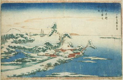 Sne på nytårsdag ved Susaki (Susaki yuki no hatsuhi), fra serien "Berømte udsigter over den østlige hovedstad (Toto Meisho)" af Utagawa Hiroshige