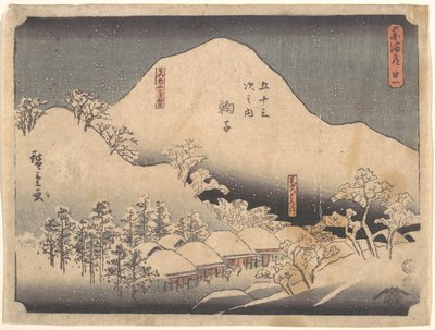 Snedækket landskab af Utagawa Hiroshige
