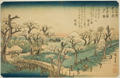 Gow at Koganei Bridge (Koganei-bashi checkpoint), fra Te-serien af Utagawa Hiroshige