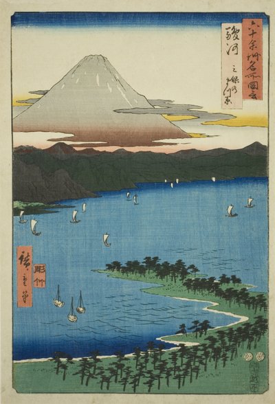 Suruga Project: Tee pine G color at Miho (Suruga, Miho no Matsubara), fra tv-serien "P Lawinses" af Utagawa Hiroshige