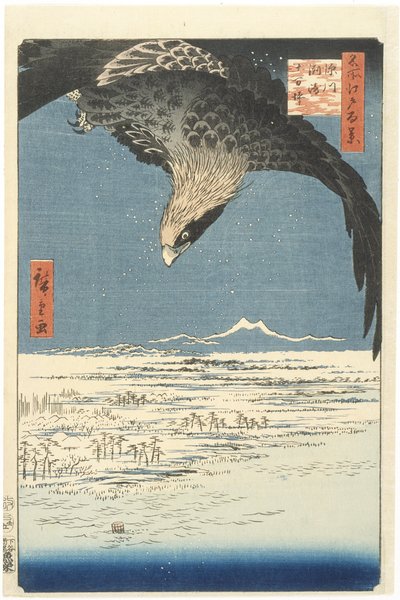 Susaki og Jmantsubo-sletten nær Fukagawa fra serien One Hundred Famous Views of Edo, 1857 (træbloktryk i farver) af Utagawa Hiroshige