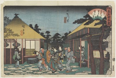 Tagawaya foran O_onji-templet, ca. 1835-1842 af Utagawa Hiroshige