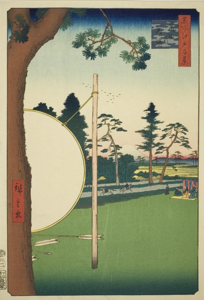 Takata Riding Grounds (Takata no baba), fra serien "One Hundred Famous Views of Edo (Meisho Edo hyakkei)" af Utagawa Hiroshige