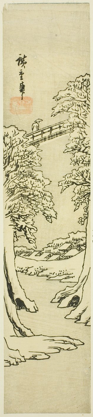 Abebroen om vinteren af Utagawa Hiroshige