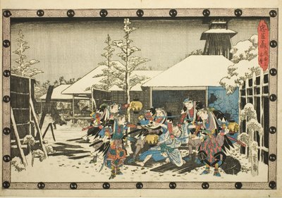 The Night Attack, Part 3: Mission Accomplished (Youchi san, honmo), fra serien "The Revenge of the Loyal Retainers (Chushingura)" af Utagawa Hiroshige
