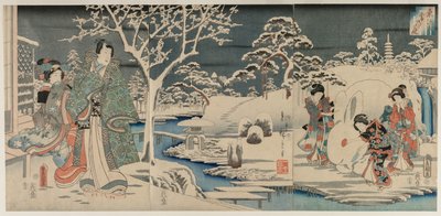 Den sneklædte have af Utagawa Hiroshige