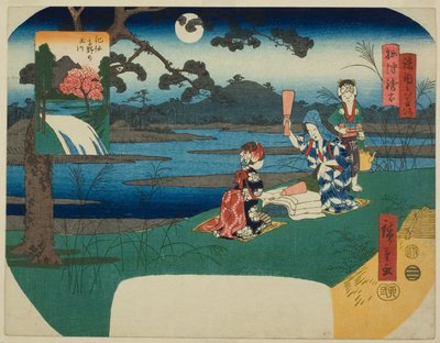 Toi Jewel River i Settsu Province (Settsu Toi) og Koya Jewel River i Kii Province (Kii Koya no Tamagawa), fra serien "Six Jewel Rivers in Various Provinces (Shokoku Mu Tamagawa)" af Utagawa Hiroshige