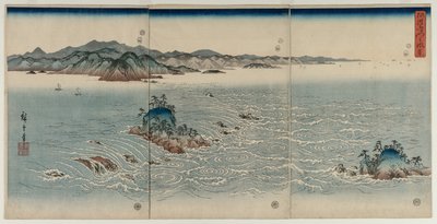 The Whirlpools of Awa, 1857. af Utagawa Hiroshige