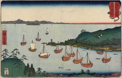 Uraga i Sagami-provinsen, juli 1858 af Utagawa Hiroshige