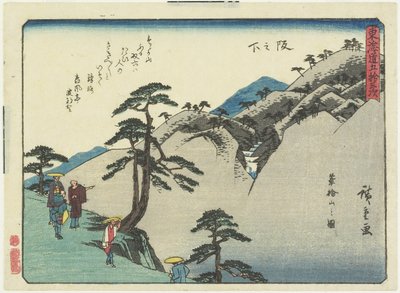 Se v af kroen, der også fødte Fudesaka, under skråningen, 1837-1844 af Utagawa Hiroshige