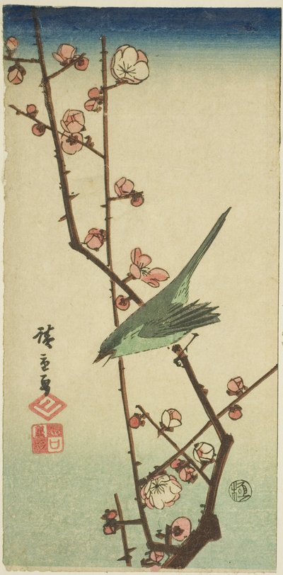 Sanger på blommegren af Utagawa Hiroshige