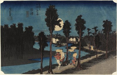 Vinterscene, Mamamastu, ca. 1833 af Utagawa Hiroshige