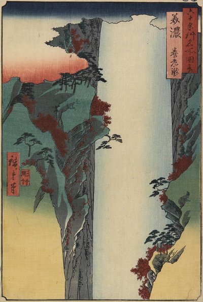 Yo_ro_ Falls, Mino-provinsen, august 1853 af Utagawa Hiroshige