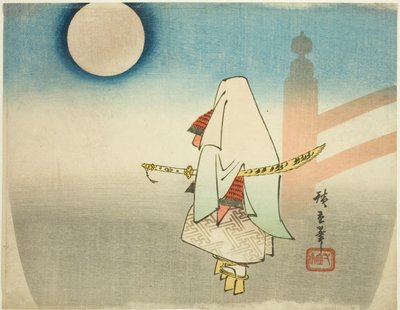 Yoshitsune Light ts Benkei At Gensidig hjælp B grund af Utagawa Hiroshige