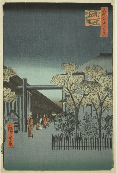 Yoshiwara Jeg fornemmede Kurt rs at Dawn (hver Chu Shinonome), fra serien "Ridge dre d fa net s views of Edo (One hundred famous views of Edo)" af Utagawa Hiroshige