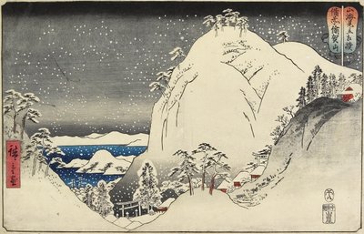 Yuga-bjerget i Bizen-provinsen, august 1858 af Utagawa Hiroshige