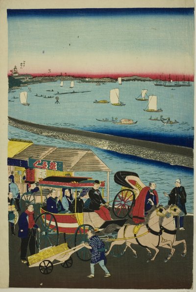Jeg er med solen, og jeg er med Tsuyama. af Utagawa Hiroshige III