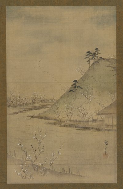Forårslandskab, midten af 1800-tallet. af Utagawa Hiroshige II