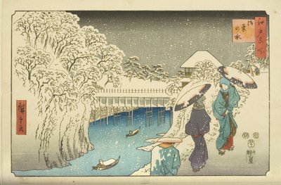 Ochanomizu (træblok i farver) af Utagawa II Hiroshige