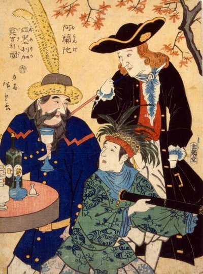 Holland, USA, Storbritannien, 1860 af Utagawa II Hiroshige