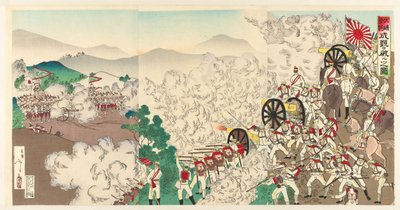 Den lille kamp i Seoul, Korea Chôsen Keijô no shôsen (titel på objekt) af Utagawa Kokunimasa