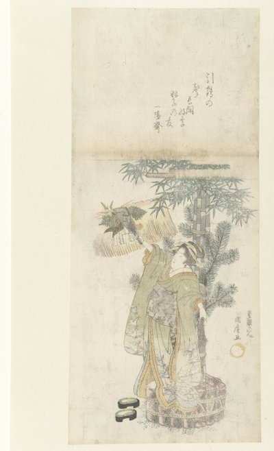 Ung kvinde, der spiller Battledore af Utagawa Kunihiro