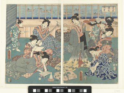 En moderne version af Genji-historien Mitate Genji Shinasadame (titel på objekt) af Utagawa Kunisada (I)