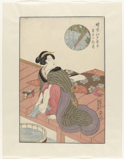 Inari Temp Onkels Inari S Choon Heden Ui t Edo Jisei Ed Kanoko af Utagawa Kunisada (I)
