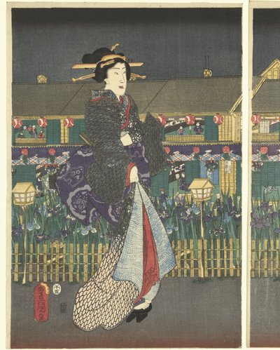 Iris i fuldt flor af Utagawa Kunisada (I)