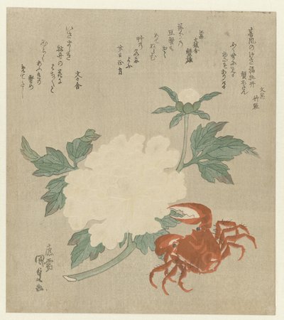 Pæon med krabbe af Utagawa Kunisada (I)