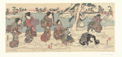 kaste snebolde af Utagawa Kunisada (I)