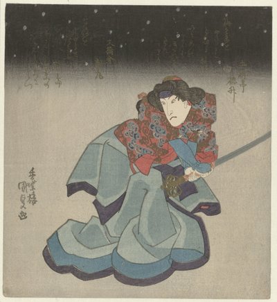 Kvinde med sværd om natten af Utagawa Kunisada (I)