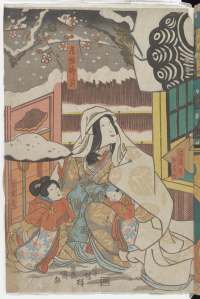 (Scene fra et kabuki-stykke om Yoshitsune) af Utagawa Kunisada