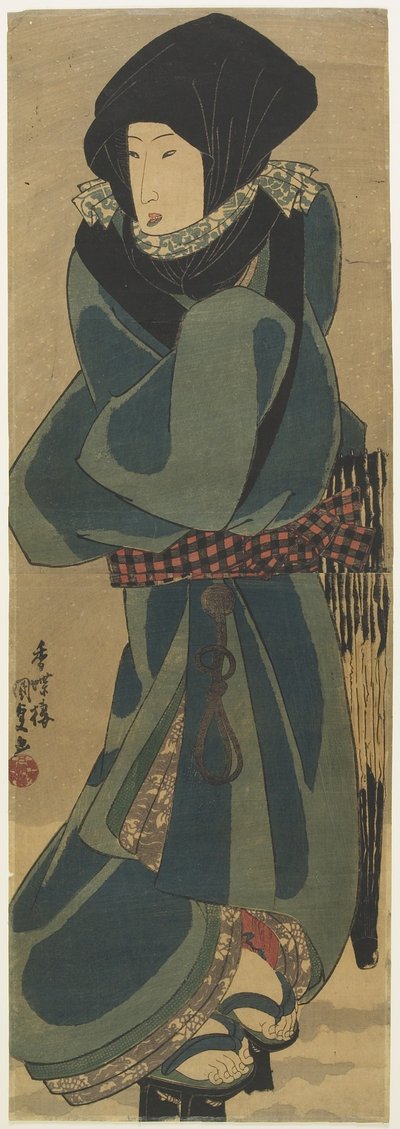 (Kvinde i Kappe og Hætte), ca. 1830-1844 af Utagawa Kunisada