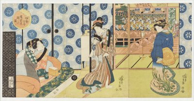 Furuichi i Ise: Dans i restauranten Bizenya fra serien »Berømte restauranter i provinserne« af Utagawa Kunisada