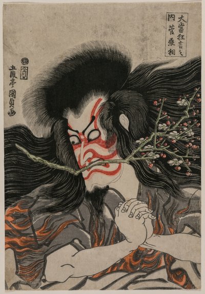 Ichikawa Danjuro VII som Kan Shojo i Mt. Tenpai Scene fra serien Famous Kabuki Plays af Utagawa Kunisada