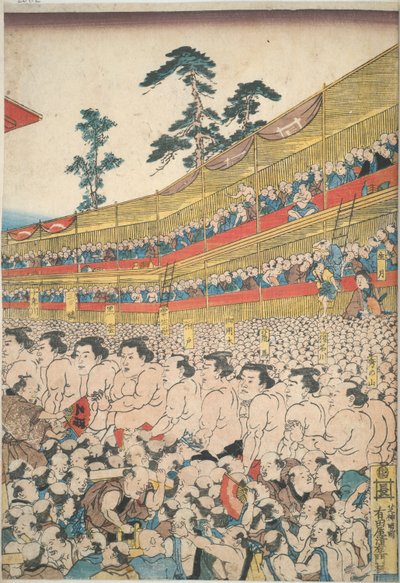 Billeder af den store sumofestival af Utagawa Kunisada