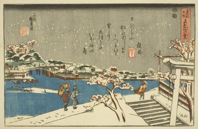 Sne ved Matsuchiyama (Matsuchiyama no yuki) (træbloktryk i farver) af Utagawa Kunisada