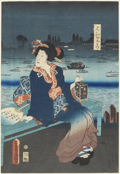 Courtesan Omitsu fra Yamato House, april 1862 af Utagawa Kunisada