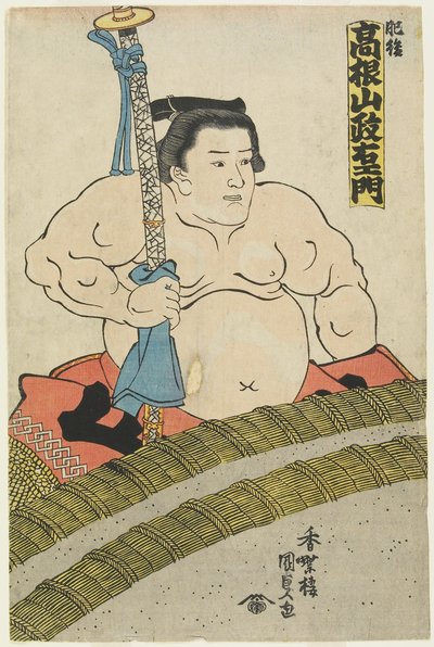 Wrestler Takaneyama Seiemon fra Higo-stalden, 1830-1844 af Utagawa Kunisada