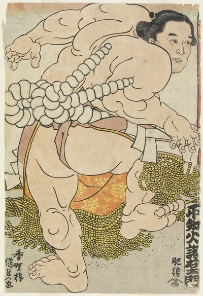 Yokozuna-bryderen Shiranui Dakuemon fra Higo-stalden, 1830-1844 af Utagawa Kunisada