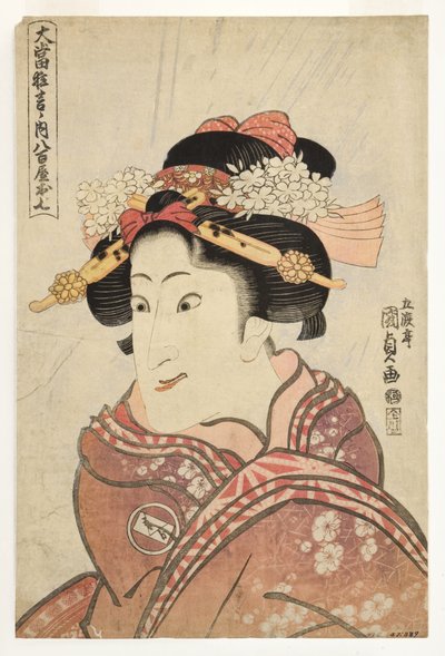 Skuespilleren Iwai Hanshiro V som grønthandlerens datter, Oshichi, ca. 1815 (træsnit) af Utagawa Kunisada