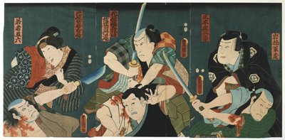 Teaterscene, 1844 af Utagawa Kunisada