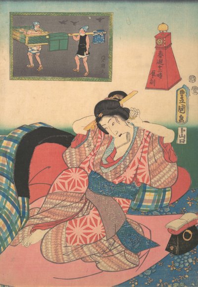 Twelve Hours of Spring Pleasures: Hour of the Dragon, 1800-tallet., 1800-tallet. af Utagawa Kunisada
