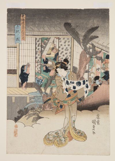 Vie of Akasaka (kort over Akasaka) af Utagawa Kunisada