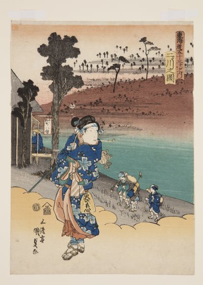 Wow af futakawa (futawa no zu) af Utagawa Kunisada