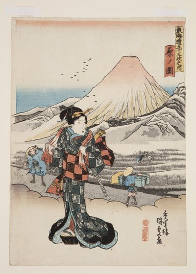 Udsigt over Hara (Hara no zu) (træblok i farver) af Utagawa Kunisada