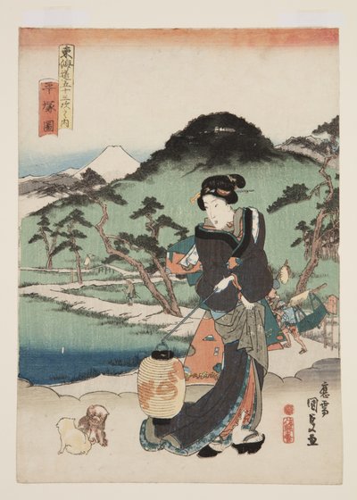 Se v af Hiratsuka (Hiratsuka-figur) af Utagawa Kunisada