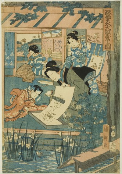 Stor velstand på silkefarmen (Kaikoya Daihanjono Zu) af Utagawa Kunisato