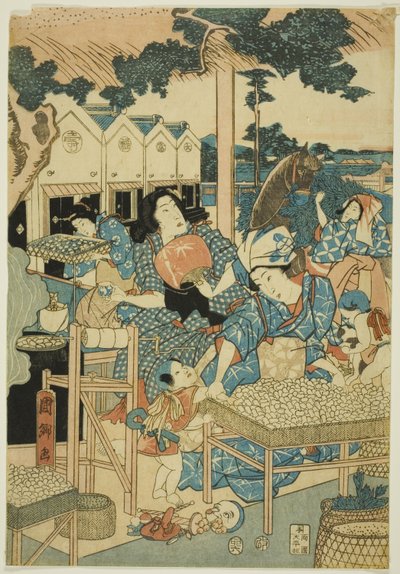 Stor velstand på silkefarmen (Kaikoya Daihanjono Zu) af Utagawa Kunisato